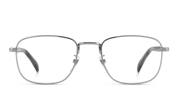 Shop DAVID BECKHAM Rectangle Eyeglasses in Ruthenium Grey Horn online.