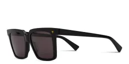 Shop BOTTEGA VENETA Rectangle Sunglasses in Black online.