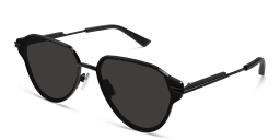 Shop BOTTEGA VENETA Unisex Wide Aviator Sunglasses in Black online.