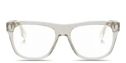 Shop FENDI Fendi First Brown Square Eyeglasses in Transparent Beige online.