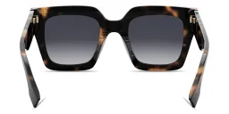 Shop FENDI Fendi Roma Havana Square Sunglasses in Black and classic FF Havana online.