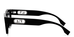 Shop FENDI O'Lock Black Rectangular Sunglasses in Black online.