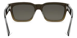 Shop FENDI O'Lock Brown Rectangular Sunglasses in Transparent Gradient Brown online.