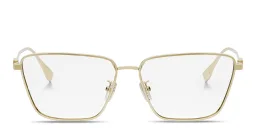 Shop FENDI Baguette Gold Rectangular Eyeglasses in Gold online.