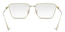 Shop FENDI Baguette Gold Rectangular Eyeglasses in Gold online.