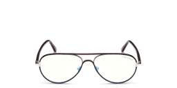 Shop TOM FORD Wide Pilot Eyeglasses in Dark Havana online.