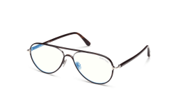 Shop TOM FORD Wide Pilot Eyeglasses in Dark Havana online.