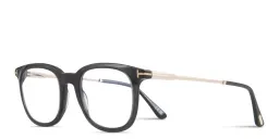 Shop TOM FORD Square Eyeglasses in Shiny Black online.