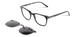 Shop TOM FORD Square Eyeglasses in Shiny Black online.