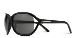 Shop TOM FORD Fernanda Wide Butterfly Sunglasses in Shiny Black online.