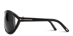 Shop TOM FORD Fernanda Wide Butterfly Sunglasses in Shiny Black online.