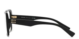 Shop MIU MIU Square Eyeglasses in Black online.