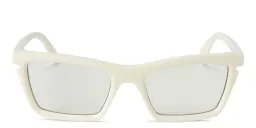 Shop OFF WHITE Style 50 Unisex Wide Cat-Eye Eyeglasses in White online.