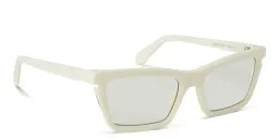Shop OFF WHITE Style 50 Unisex Wide Cat-Eye Eyeglasses in White online.