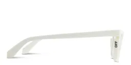 Shop OFF WHITE Style 50 Unisex Wide Cat-Eye Eyeglasses in White online.
