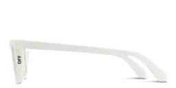 Shop OFF WHITE Style 50 Unisex Wide Cat-Eye Eyeglasses in White online.