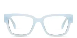 Shop OFF WHITE Style 59 Unisex Square Eyeglasses in Blue online.