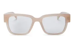 Shop OFF WHITE Style 59 Unisex Square Eyeglasses in Beige online.