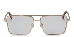 Shop OFF WHITE Style 66 Unisex Wide Rectangle Eyeglasses in Gold online.