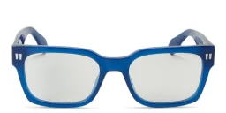 Shop OFF WHITE Style 53 Unisex Wide Square Eyeglasses in Blue online.