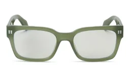 Shop OFF WHITE Style 53 Unisex Wide Square Eyeglasses in Olive Green online.
