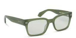 Shop OFF WHITE Style 53 Unisex Wide Square Eyeglasses in Olive Green online.