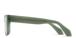 Shop OFF WHITE Style 53 Unisex Wide Square Eyeglasses in Olive Green online.