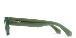 Shop OFF WHITE Manchester Unisex Rectangle Sunglasses in Green online.