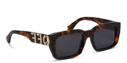 Shop OFF WHITE Hays Unisex Rectangle Sunglasses in Havana online.