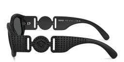 Shop VERSACE Medusa Biggie Irregular Sunglasses in Polished Black online.