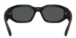 Shop VERSACE Medusa Biggie Irregular Sunglasses in Polished Black online.