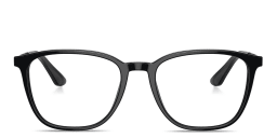 Shop GIORGIO ARMANI Square Eyeglasses in Black online.