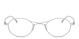 Shop GIORGIO ARMANI Double Dutch Oval Eyeglasses in Matte Silver online.