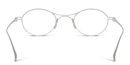 Shop GIORGIO ARMANI Double Dutch Oval Eyeglasses in Matte Silver online.