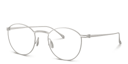 Shop GIORGIO ARMANI Panthos Eyeglasses in Matte Silver online.
