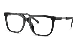 Shop GIORGIO ARMANI Rectangle Eyeglasses in Black online.