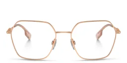 Shop BURBERRY Logo Irregular Eyeglasses in Rose Gold online.