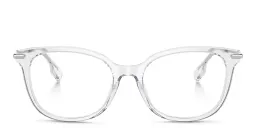 تسوق نظارات طبية مربّعة بشعار العلامة بربري بلون شفاف أونلاين.