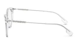 Shop BURBERRY Logo Square Eyeglasses in Trasparent online.