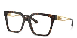 Shop Dolce & Gabbana Square Eyeglasses in Havana online.