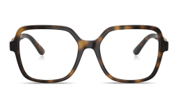 Shop Dolce & Gabbana DG Oversized Square Eyeglasses in Havana online.