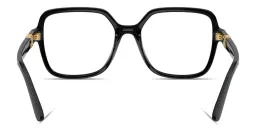 Shop Dolce & Gabbana DG Oversized Wide Square Eyeglasses in Black online.