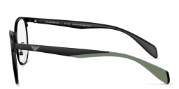Shop Emporio Armani Panthos Eyeglasses in Matte Black online.