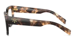 Shop PRADA Logo Irregular Eyeglasses in Havana Caramel online.