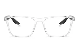 Shop Prada Linea Rossa Wide Pillow Eyeglasses in Clear online.