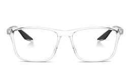 Shop Prada Linea Rossa Wide Pillow Eyeglasses in Clear online.