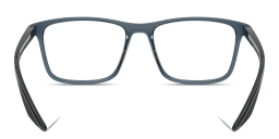 Shop Prada Linea Rossa Logo Signature Wide Pillow Eyeglasses in Transparent Blue online.
