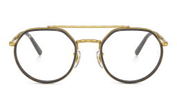 Shop Ray-Ban Unisex Irregular Eyeglasses in Legend Gold online.