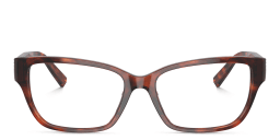 Shop TIFFANY Rectangle Eyeglasses in Havana online.