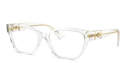 Shop VERSACE Medusa Cat-Eye Eyeglasses in Crystal online.